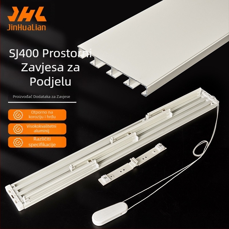 Tračnički sustav za zavjese od aluminijske legure — SJ400, brend Jinhualian, pogodan za urede i hotele