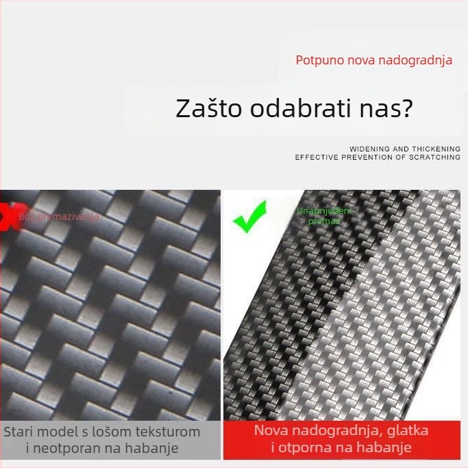 Pojas protiv sudara za blatnik, silikon, karbonski uzorak, model wheel eyebrow, opća kompatibilnost
