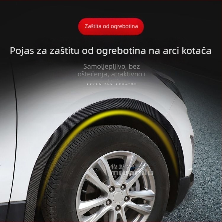 Pojas protiv sudara za blatnik, silikon, karbonski uzorak, model wheel eyebrow, opća kompatibilnost