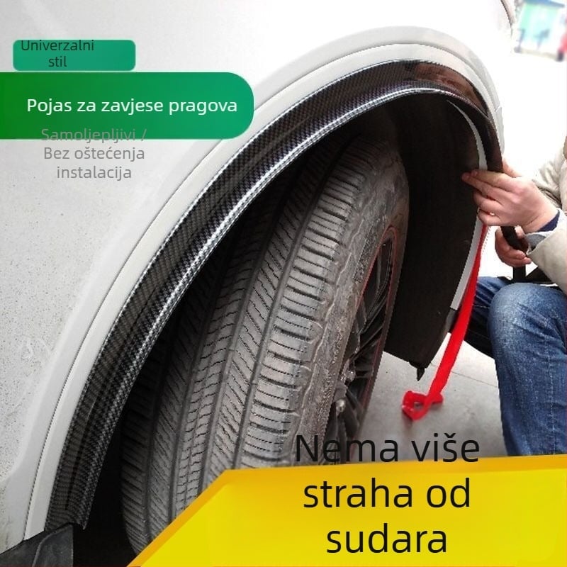 Pojas protiv sudara za blatnik, silikon, karbonski uzorak, model wheel eyebrow, opća kompatibilnost