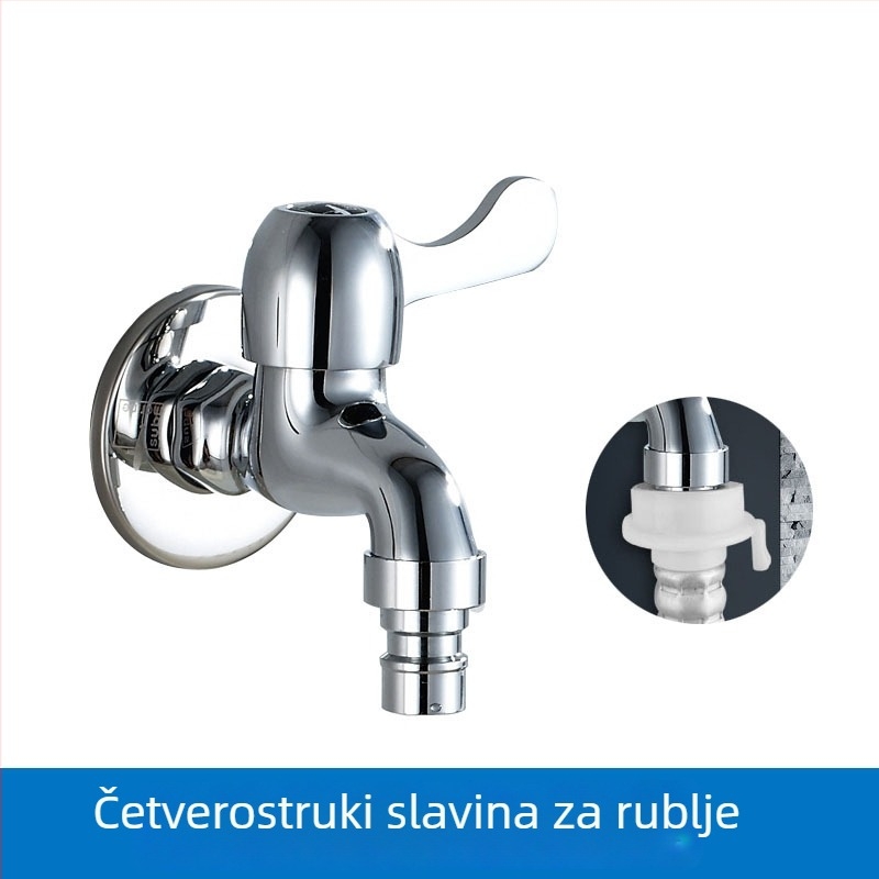 Kran za perilicu rublja, bakreni materijal, s jednim spojem, otvaranje ključem, ručna ugradnja