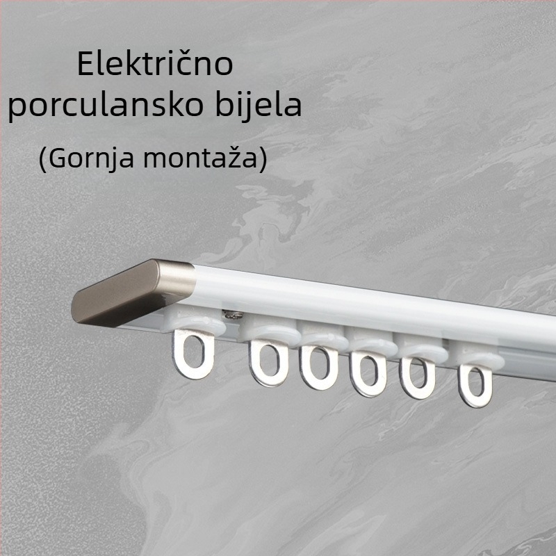 Wr676 tračnica za zavjese, aluminij, gornja montaža, tip objesivanja, moderni minimalistički stil