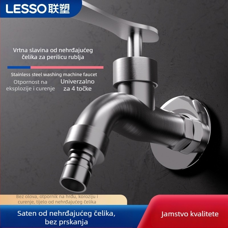 Kuhinja slavina - Marka Lesso, Model LS022005, Materijal: nehrđajući čelik, Način otvaranja: spiralni, Promjer ulaza/izlaza: 4