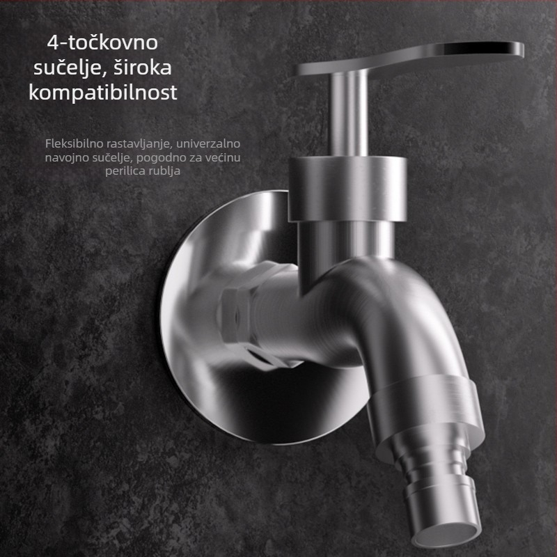 Kuhinja slavina - Marka Lesso, Model LS022005, Materijal: nehrđajući čelik, Način otvaranja: spiralni, Promjer ulaza/izlaza: 4
