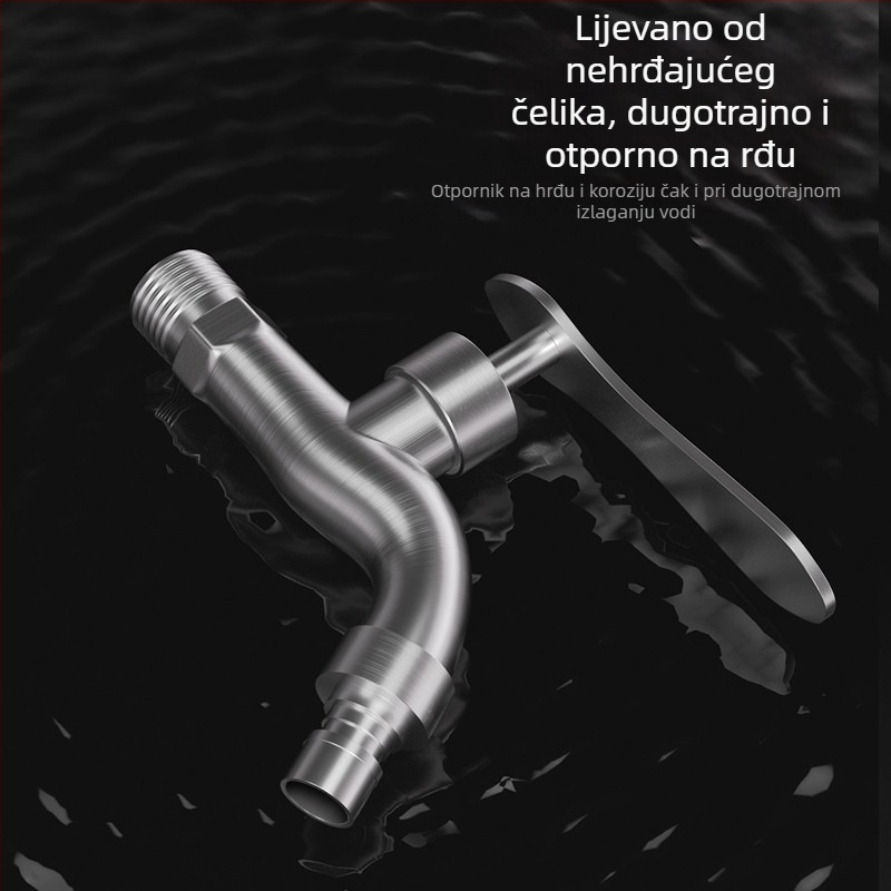 Kuhinja slavina - Marka Lesso, Model LS022005, Materijal: nehrđajući čelik, Način otvaranja: spiralni, Promjer ulaza/izlaza: 4