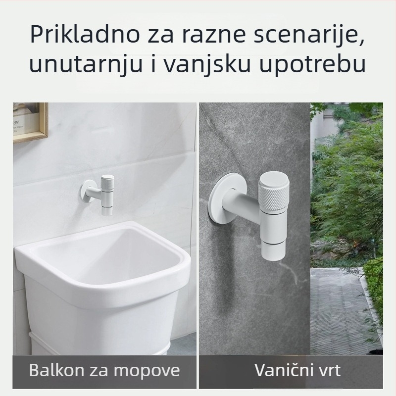 Zidna slavina za kupaonicu, hladna voda, od nehrđajućeg čelika, keramičko jezgro ventila, 20 mm ulaz/izlaz, model XL8029