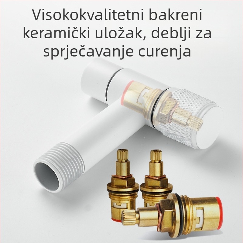 Zidna slavina za kupaonicu, hladna voda, od nehrđajućeg čelika, keramičko jezgro ventila, 20 mm ulaz/izlaz, model XL8029