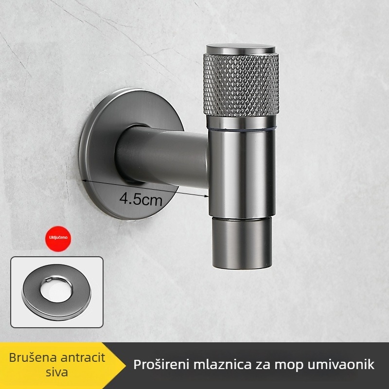 Zidna slavina za kupaonicu, hladna voda, od nehrđajućeg čelika, keramičko jezgro ventila, 20 mm ulaz/izlaz, model XL8029