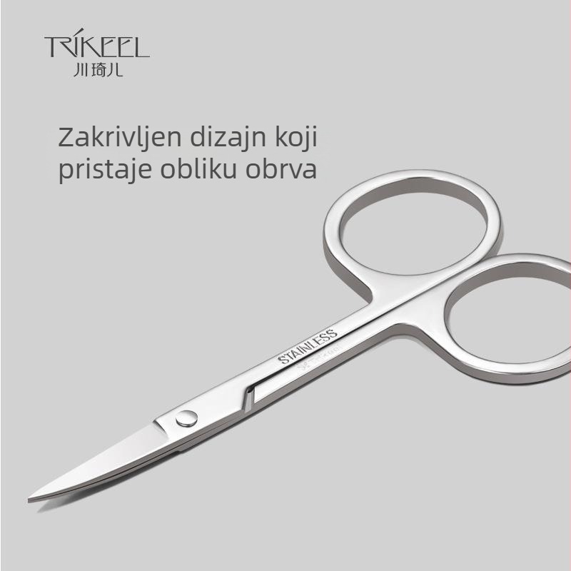 Set za oblikovanje obrva – škarice za obrve od nehrđajućeg čelika i pinceta, 2-dijelni set kozmetičkih alata, marke Trikeel/Sichuan Qier