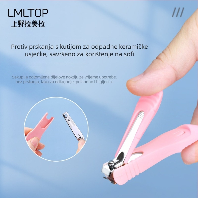 Lamela 3-dijelni set za manikuru — Model 3036, Nehrđajući čelik škare za nokte, V-oblikovana vilica za kožicu, Polirana brušna traka