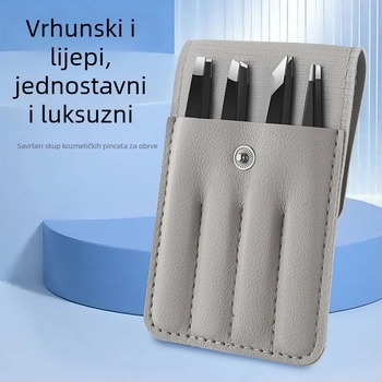 Set klipova za obrve od nehrđajućeg čelika, četiri komada, uključuje pincetu za oblikovanje obrva i njegu lažnih trepavica