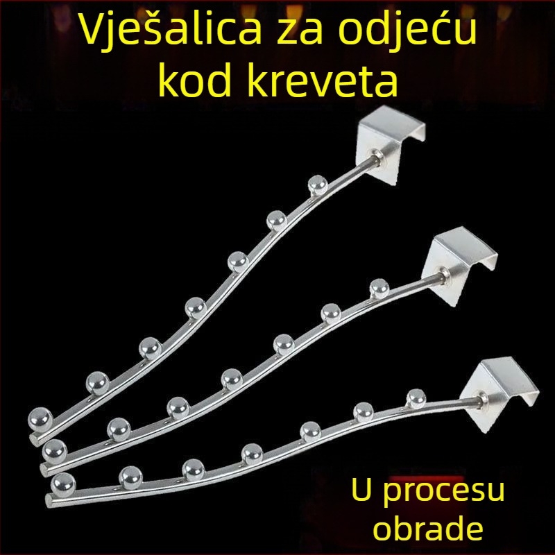 Vešalica za odjeću sa sedam kuglica, 25 mm kvadratna cijev – balkonska zaštitna ograda, pogodna za studentski dom uz krevet