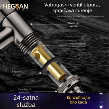 Mini slavina za perilicu rublja od bakra, zidna montaža, ulaz/izlaz Ø20 mm, Ø20 mm ležište ventila, bakreno jezgro ventila, elektroplatirana površina.
