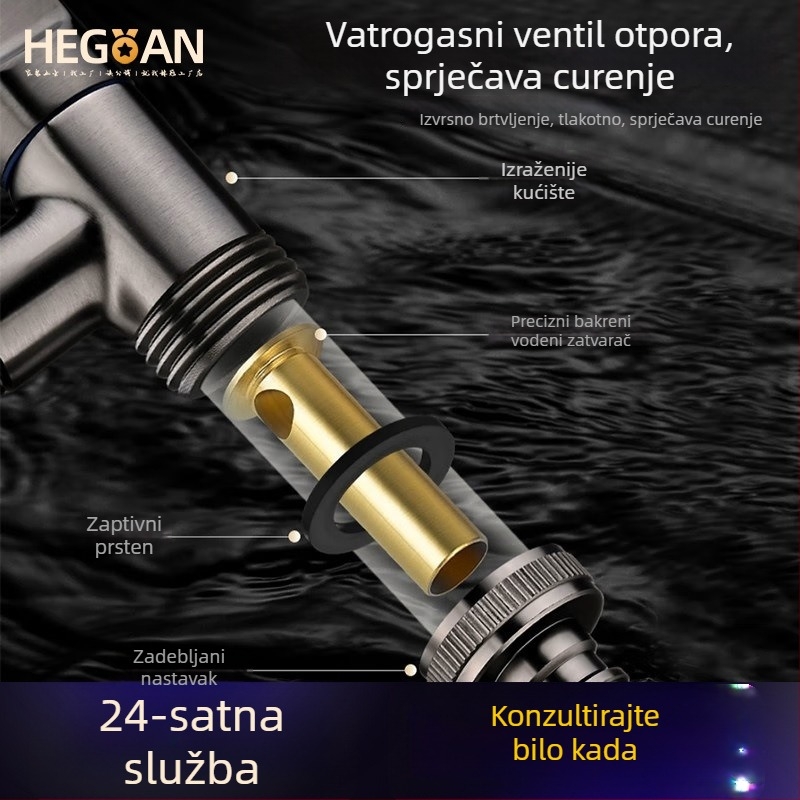Mini slavina za perilicu rublja od bakra, zidna montaža, ulaz/izlaz Ø20 mm, Ø20 mm ležište ventila, bakreno jezgro ventila, elektroplatirana površina.