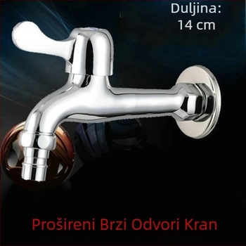 Jednostavan hladnjak za hladnu vodu s tijelom od zinkove legure, produženi izljev, model 6712, bakreni jezgrni ventil