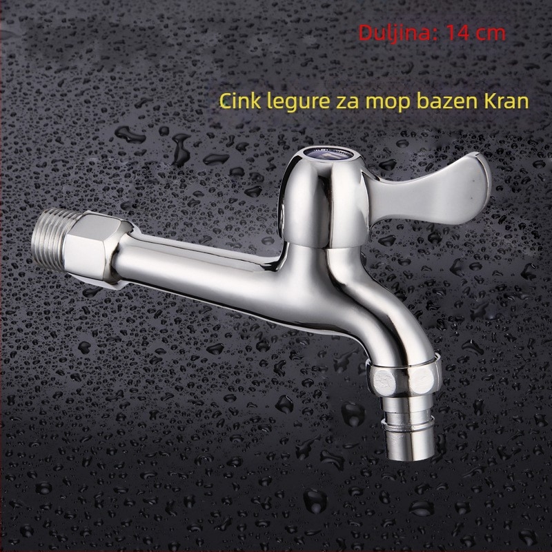 Jednostavan hladnjak za hladnu vodu s tijelom od zinkove legure, produženi izljev, model 6712, bakreni jezgrni ventil