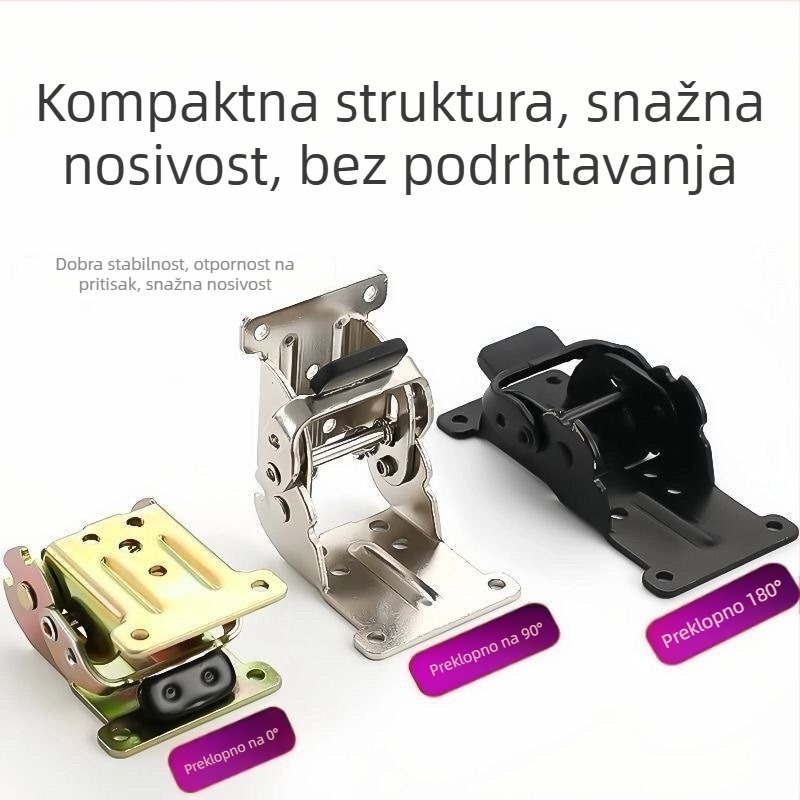 Sklopiva šarka sa samozaključivanjem – 0–90–180°, teški rad, univerzalni model, za namještaj i vrata ormara, debljina 2,5 mm