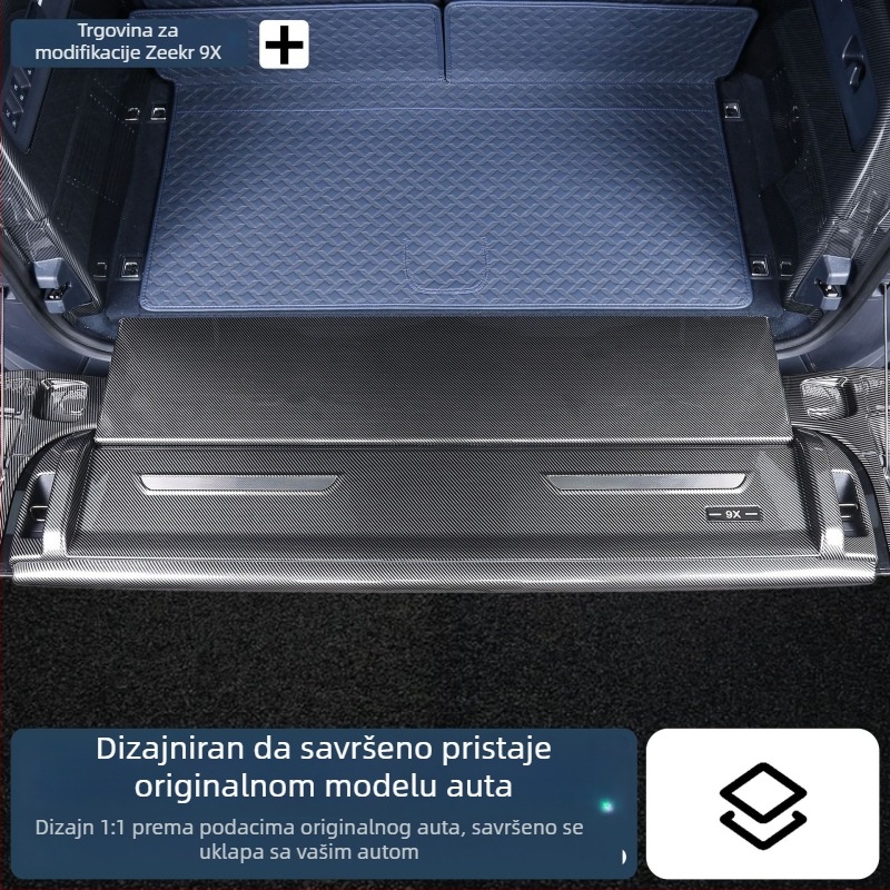 Plastična zaštitna traka za prtljažnik s uzorkom karbonskih vlakana za Zeekr 9X (25 modela); prilagodljivo