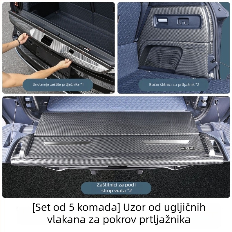 Plastična zaštitna traka za prtljažnik s uzorkom karbonskih vlakana za Zeekr 9X (25 modela); prilagodljivo