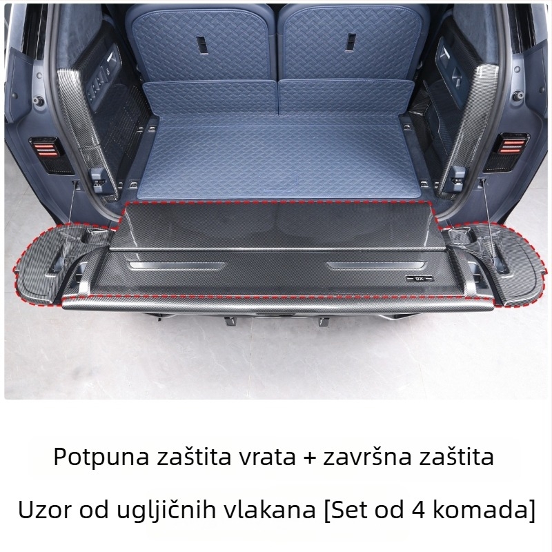 Plastična zaštitna traka za prtljažnik s uzorkom karbonskih vlakana za Zeekr 9X (25 modela); prilagodljivo