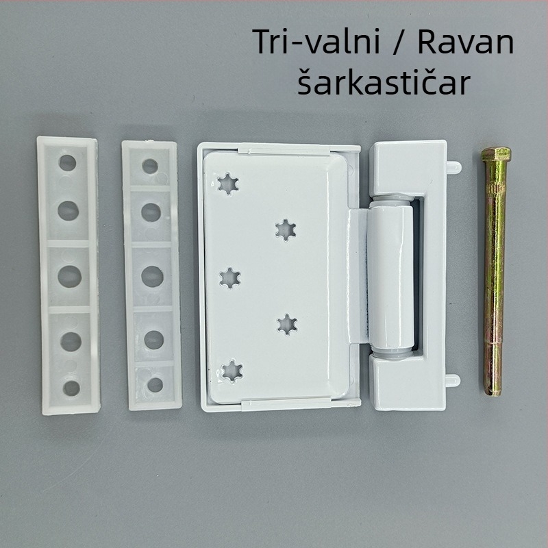 Prozorski šarnir od plastno‑čelične konstrukcije, velika pločica, unutarnje i vanjsko ravno otvaranje, model 00-496, tip: Common H-Hinge, materijal: plastno‑čelik, završna obrada: sprej, stil: moderni minimalistički