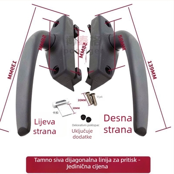 Bottega SNHU-3801-Z aluminijska kvaka za prozor, cink baze aluminij, završna sprej boja, stil Novi kineski stil