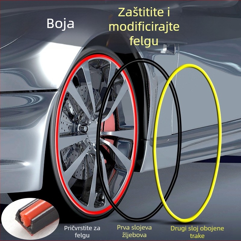 PVC zaštitna traka za hub automobila, anti-kolizijski traka, Generalni model, kompatibilan sa svim modelima, marka Yizhi Valley