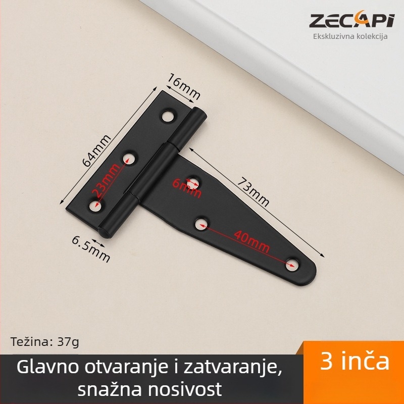 Teški T-tip panta, hladno valjani čelik, sprej premaz, namijenjeno za drvena vrata i ograde
