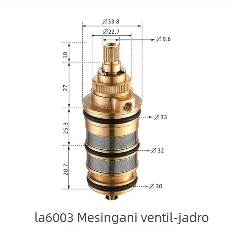 Termostatsko jezgro ventila, serija F, bakar, za vodu, maksimalni tlak 20 MPa, maksimalna temperatura 90°C