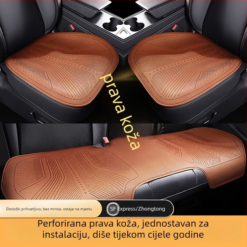 Kožna podmetač za auto – Univerzalni jastučić za sve sezone – Stil rubom s prešivom, lagani luksuz – Punjenje od poliester vlakana – Marka: O'Dell