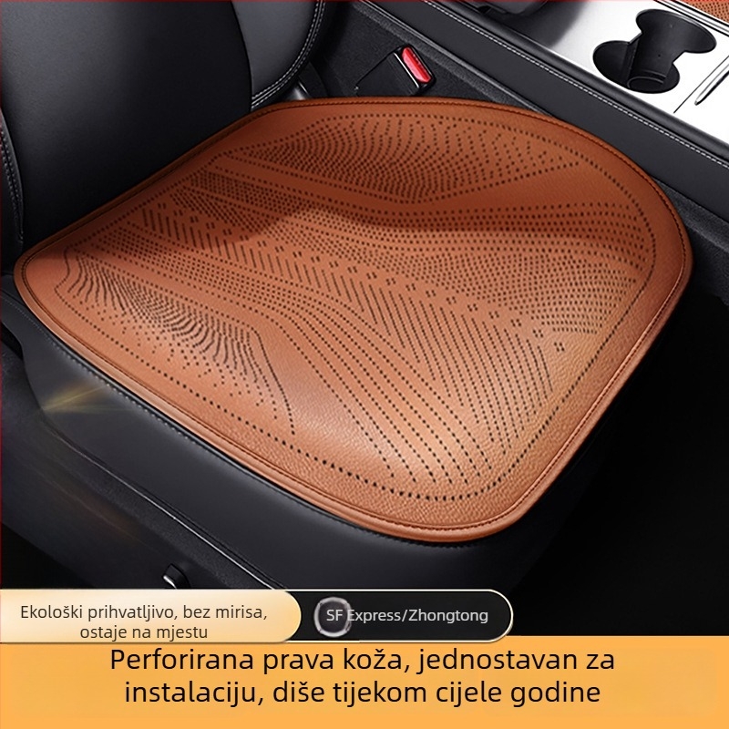 Kožna podmetač za auto – Univerzalni jastučić za sve sezone – Stil rubom s prešivom, lagani luksuz – Punjenje od poliester vlakana – Marka: O'Dell