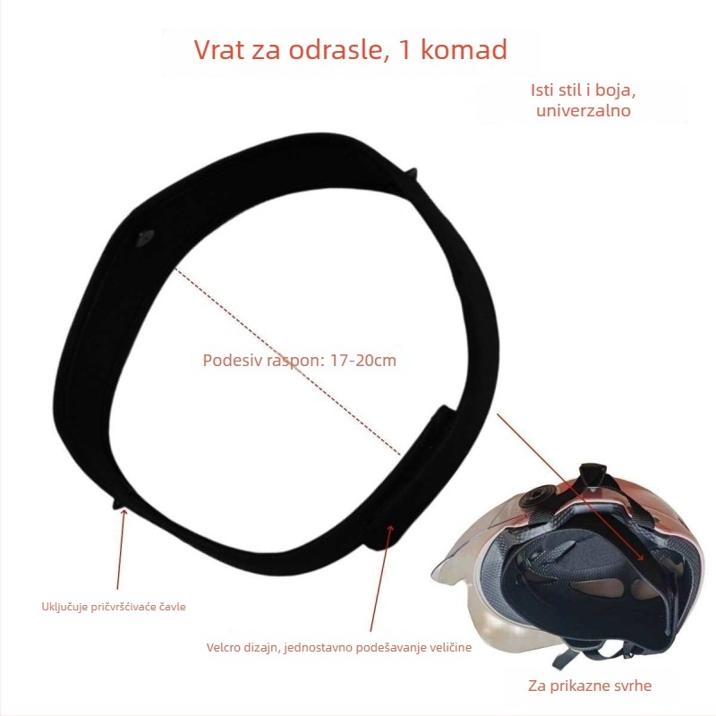 Pribor za jastučić kacige — univerzalno podesiva traka, uklonjivi apsorber znoja, za kacigu motocikla, model Twd0086