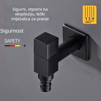 Ugradna bakrena slavina za perilicu rublja i mop bazen, hladna voda, keramički ventil, 4-točkovno povezivanje