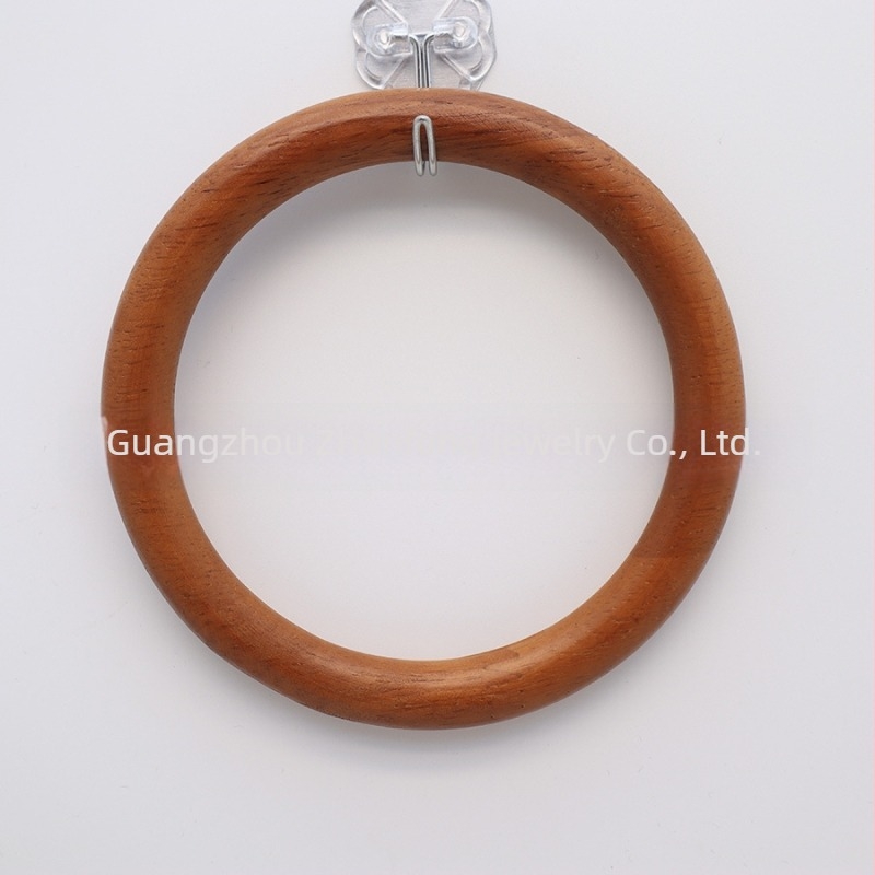 Tkana torba s drškom od drveta u obliku prstena, jednobojna, funkcija olakšavanja tereta