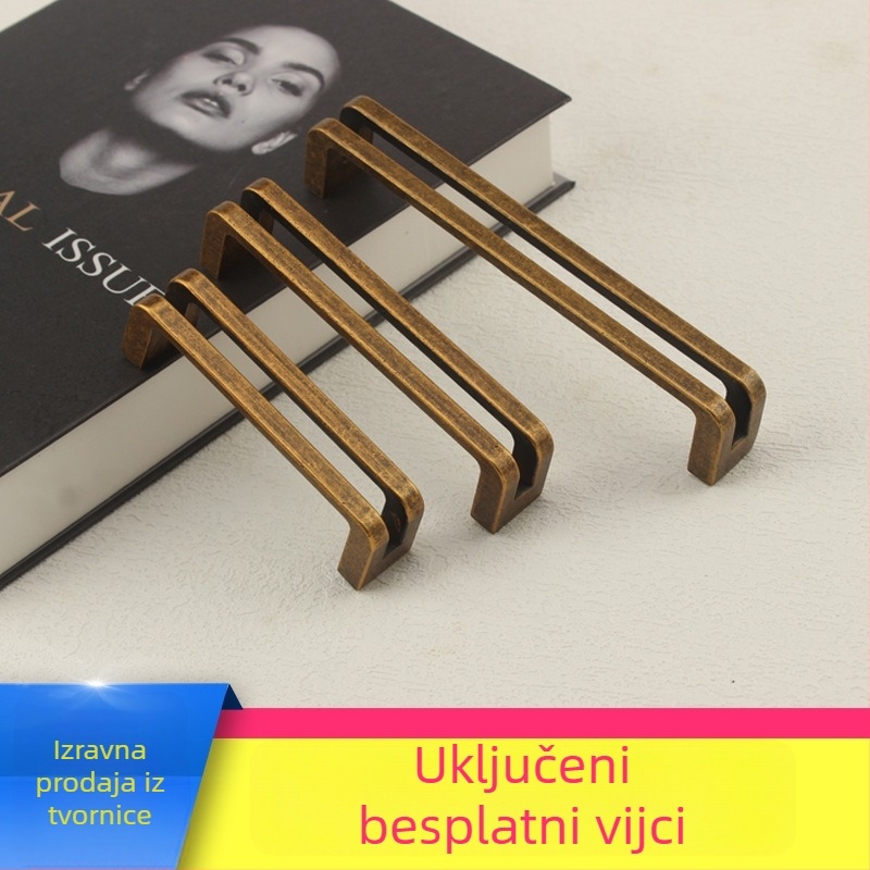 Ručka za vrata ormara i ladice, od cinkove legure, elektroplatiranje, model 7600, Grassland, moderan minimalistički stil