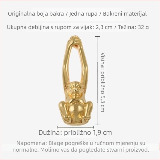 Kuka za vrata s motivom životinja, bakar, novi kineski stil, površinski montirana, model TBS003