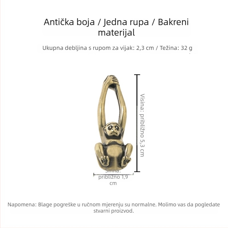 Kuka za vrata s motivom životinja, bakar, novi kineski stil, površinski montirana, model TBS003