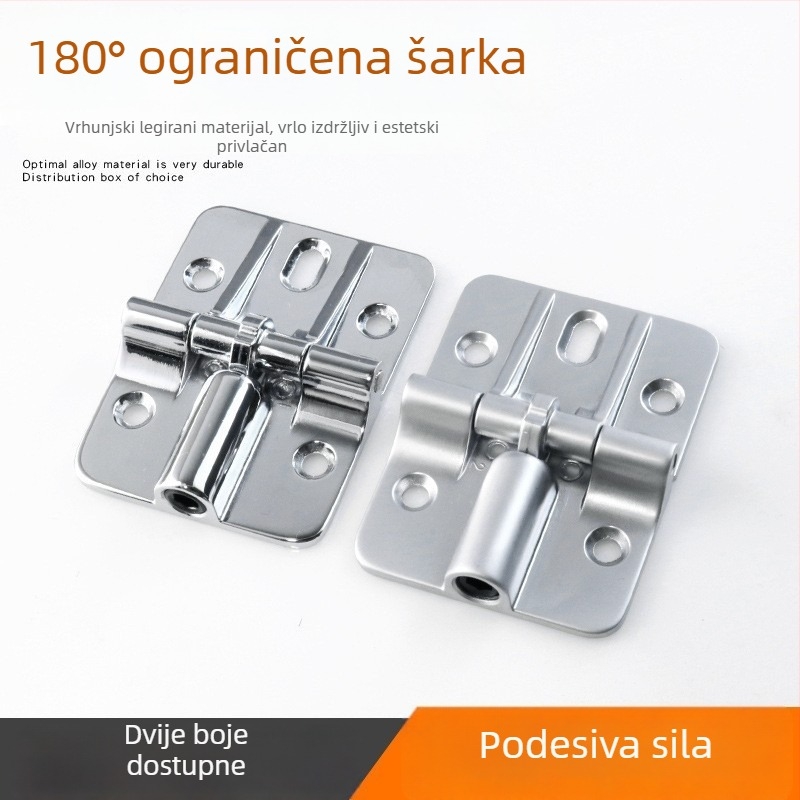 HL056 Sklopiva šarka, verzija gore-dolje, 90° ograničenje, 180° podešiva pozicija, cinkova legura, kromirani završni premaz