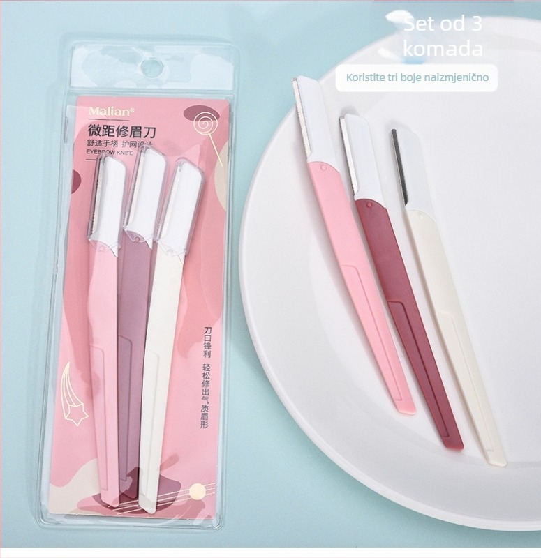 Marianne trimer za obrve, 3 komada, neklizajući držač, ABS + nehrđajući čelik, model 0413