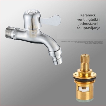 Nerđajući čelični slavine za perilicu rublja – brzo otvaranje, otvorena/skivena ugradnja, model JL104841JL104861, 2.5 bar, 0–90°C