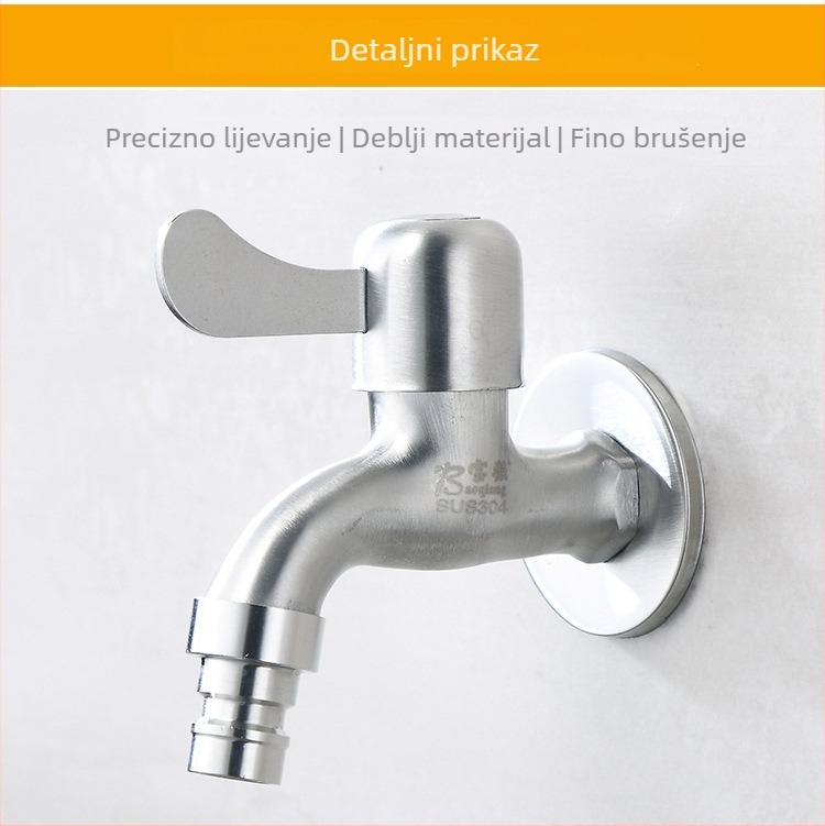 Nerđajući čelični slavine za perilicu rublja – brzo otvaranje, otvorena/skivena ugradnja, model JL104841JL104861, 2.5 bar, 0–90°C