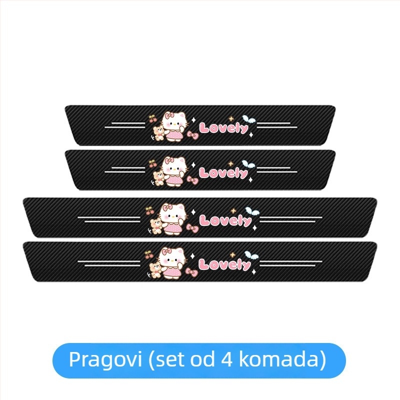 Prag vrata automobila od karbonskih vlakana - univerzalna zaštita praga, model: karbonska vlakna prag, materijal: karbonska vlakna, prilagodba dostupna