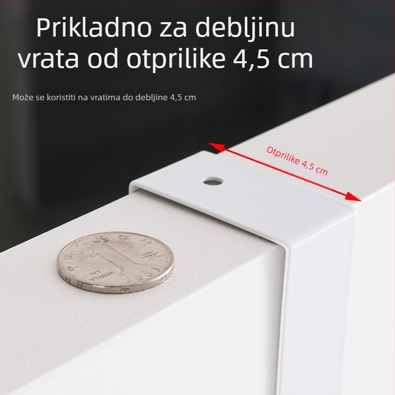 Metalni vješalica za vrata bez bušenja, tri reda vješalica, moderni minimalistički dizajn, nosivost do 5 kg