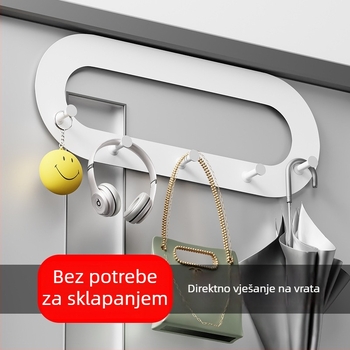 Vješalica za vrata bez bušenja – samoljepljiva, od mangan čelika, elektroplatirani završetak, za stražnja vrata i vrata hladnjaka, moderni minimalistički stil