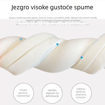 Jastuk za stolac u obliku potkove, pamuk-lan materijal, s remenima, prozračan, punilo od spužve, japanski stil, pogodna za dnevni boravak, radnu sobu, ured i blagovaonu