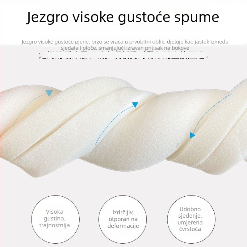 Jastuk za stolac u obliku potkove, pamuk-lan materijal, s remenima, prozračan, punilo od spužve, japanski stil, pogodna za dnevni boravak, radnu sobu, ured i blagovaonu