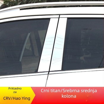 Honda CR-V (2012–2025) Ozdobni trak za srednji stup prozora – nehrđajući čelik, crni titan završna obrada, set karoserije