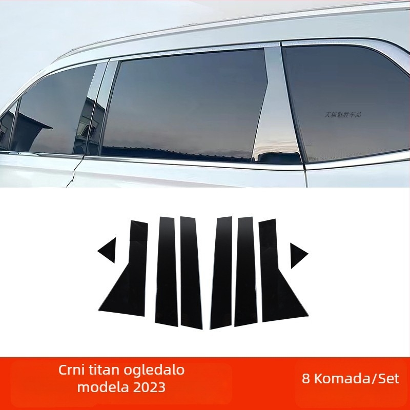 Honda CR-V (2012–2025) Ozdobni trak za srednji stup prozora – nehrđajući čelik, crni titan završna obrada, set karoserije