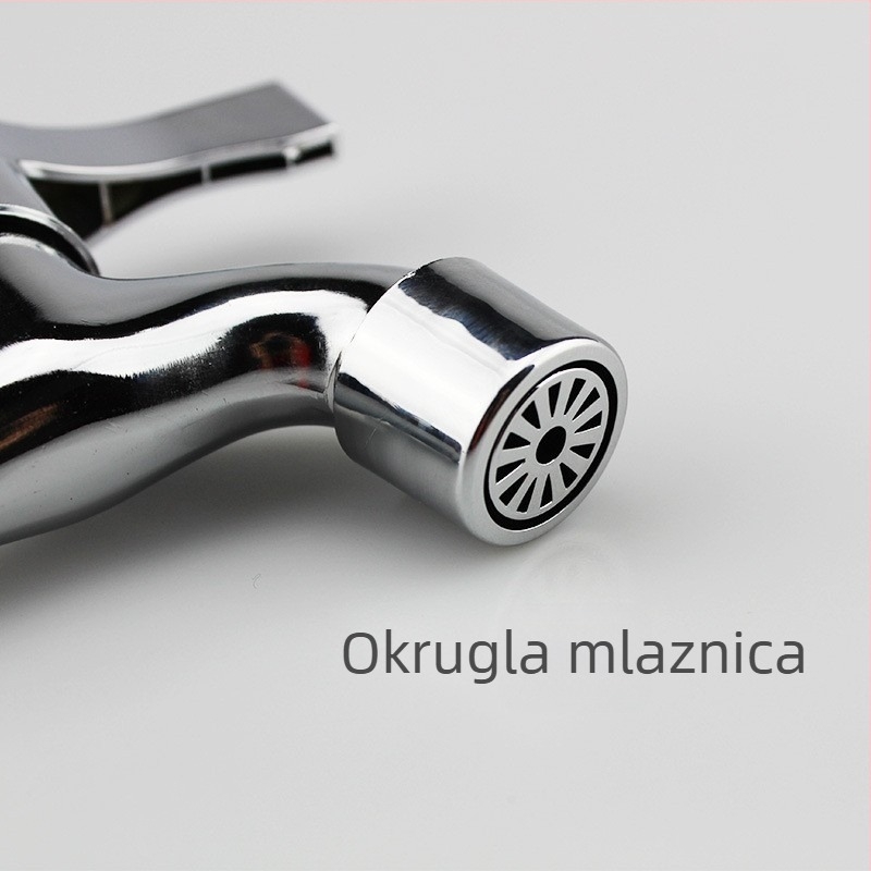 Bakreni slavina za perilicu rublja, ugrađena u zid, samo hladna, otvaranje ključem, keramički disk ventila, Ø20 sjedište
