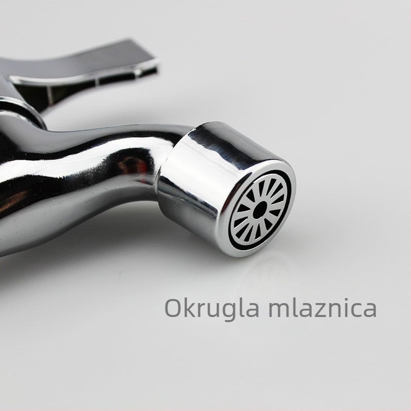 Bakreni slavina za perilicu rublja, ugrađena u zid, samo hladna, otvaranje ključem, keramički disk ventila, Ø20 sjedište